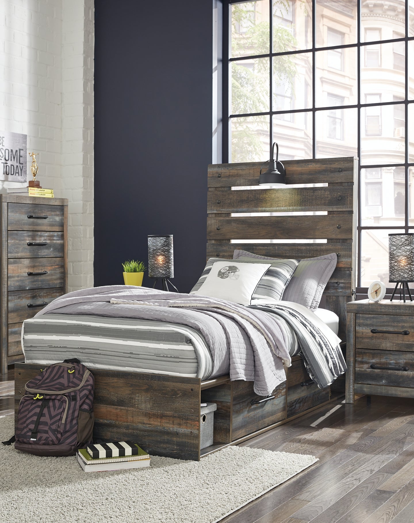 Drystan Panel Bed With 4 Storage Drawers