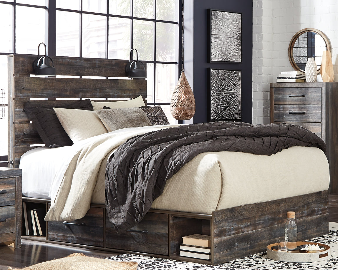 Drystan Panel Bed With 4 Storage Drawers