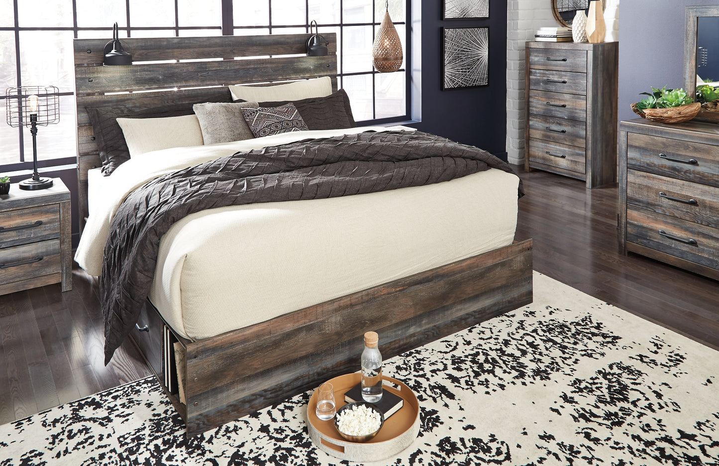 Drystan Panel Bed With 4 Storage Drawers