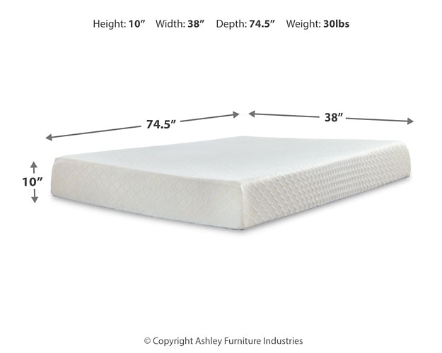 Ashley Express - 10 Inch Chime Memory Foam Mattress