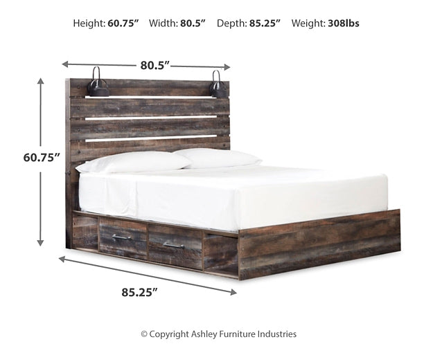 Drystan Panel Bed With 4 Storage Drawers