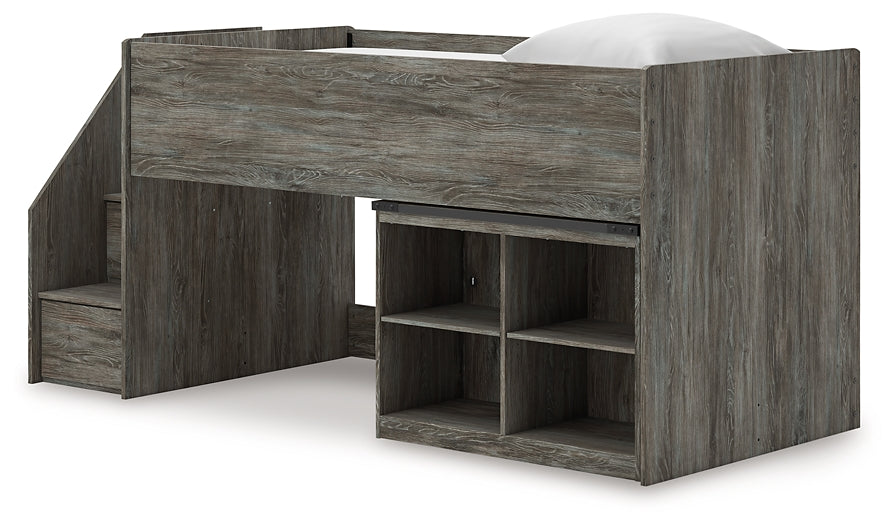 Frandern Twin Loft Bed with Bookcase Storage