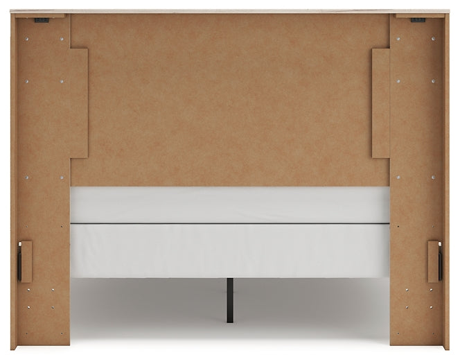 Queen Panel Bed with Mirrored Dresser, Chest and Nightstand