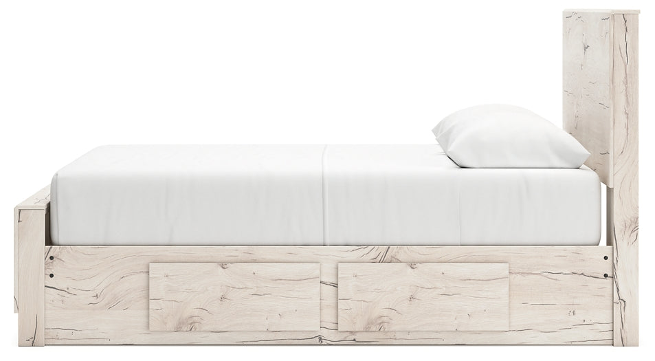 Queen Panel Bed with Mirrored Dresser and Chest