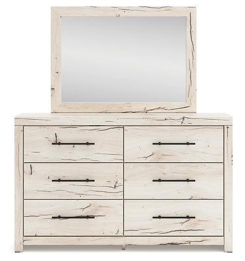 Queen Panel Headboard with Mirrored Dresser and Chest