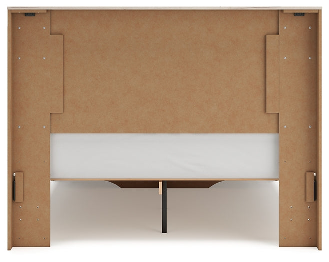 Queen Panel Headboard with Mirrored Dresser and Chest