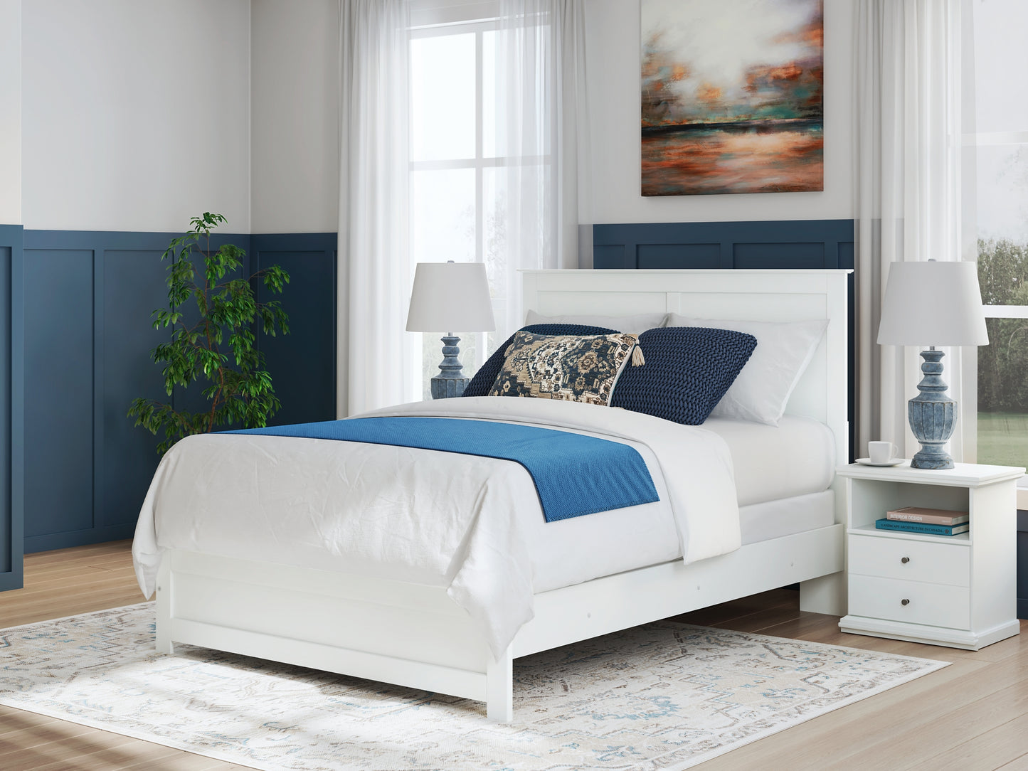 Bostwick Shoals Queen Panel Bed with Mirrored Dresser and Chest