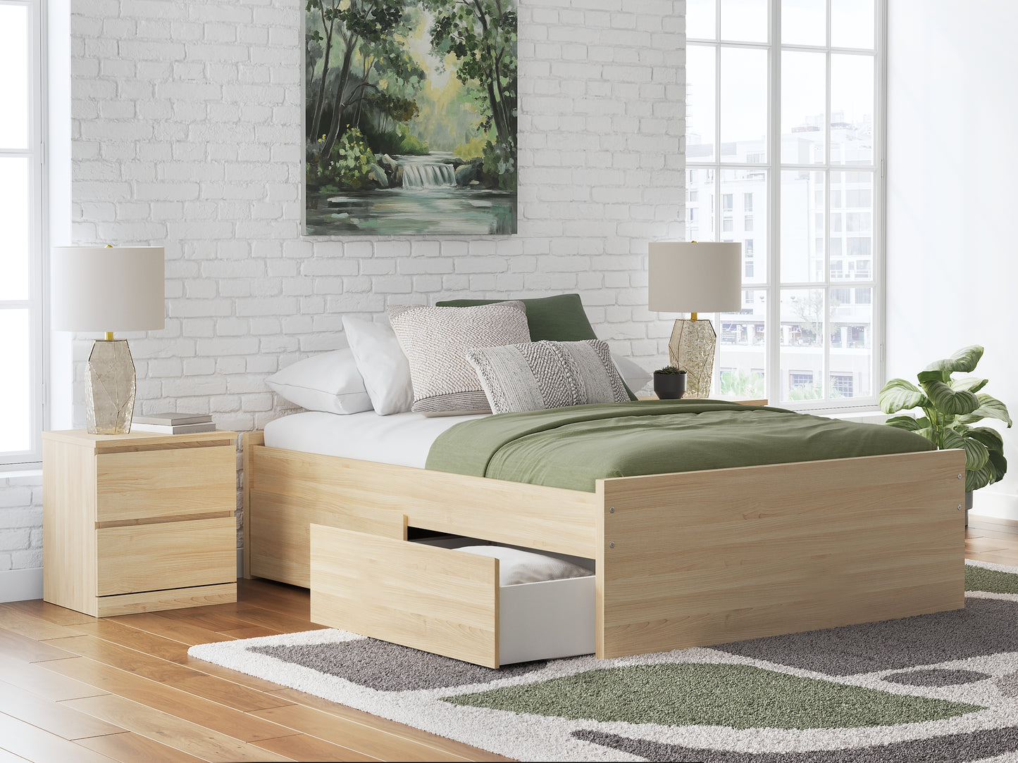 Ashley Express - Onita Full Platform Bed with 1 Side Storage