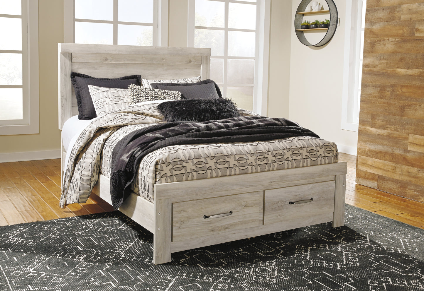 Bellaby Platform Bed With 2 Storage Drawers With Mirrored Dresser