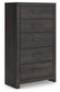 Hollivern King Panel Bed with Mirrored Dresser, Chest and Nightstand