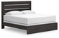 Hollivern King Panel Bed with Mirrored Dresser, Chest and Nightstand