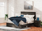 Hollivern King Panel Bed with Mirrored Dresser, Chest and Nightstand