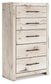 Queen Panel Bed with Mirrored Dresser and Chest