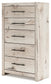 Queen Panel Headboard with Mirrored Dresser and Chest