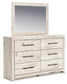Twin Panel Bed with Mirrored Dresser, Chest and Nightstand