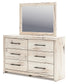 Twin Panel Bed with Mirrored Dresser, Chest and Nightstand
