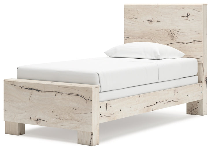 Twin Panel Bed with Mirrored Dresser, Chest and Nightstand