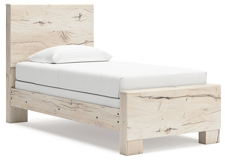 Twin Panel Bed with Mirrored Dresser, Chest and Nightstand
