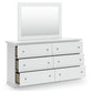 Bostwick Shoals Twin Panel Bed with Mirrored Dresser