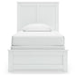 Bostwick Shoals Twin Panel Bed with Mirrored Dresser and Chest