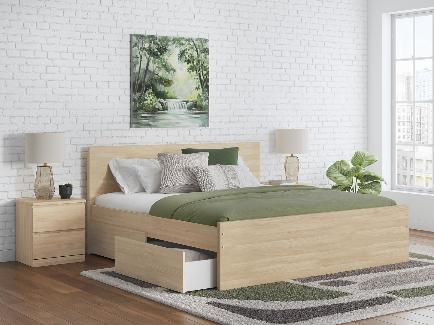 Ashley Express - Onita Queen Panel Platform Bed with 1 Side Storage