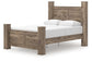 Rusticott Queen Poster Bed with Mirrored Dresser and Nightstand