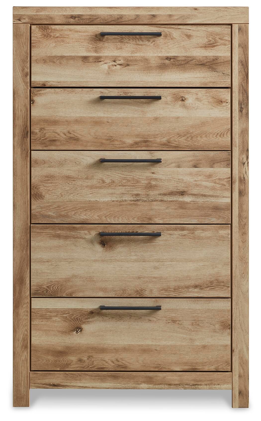 Hyanna King Panel Storage Bed with 2 Under Bed Storage Drawers, Dresser, Mirror, Chest and Nightstand