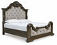 Maylee California King Upholstered Bed, Dresser, Mirror, Chest and Nightstand