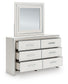 Zuraleus King Upholstered Panel Platform Bed, Dresser and Mirror