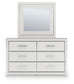 Zuraleus King Upholstered Panel Platform Bed, Dresser, Mirror and Nightstand