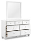 Fortman King Panel Storage Bed with Mirrored Dresser and Nightstand