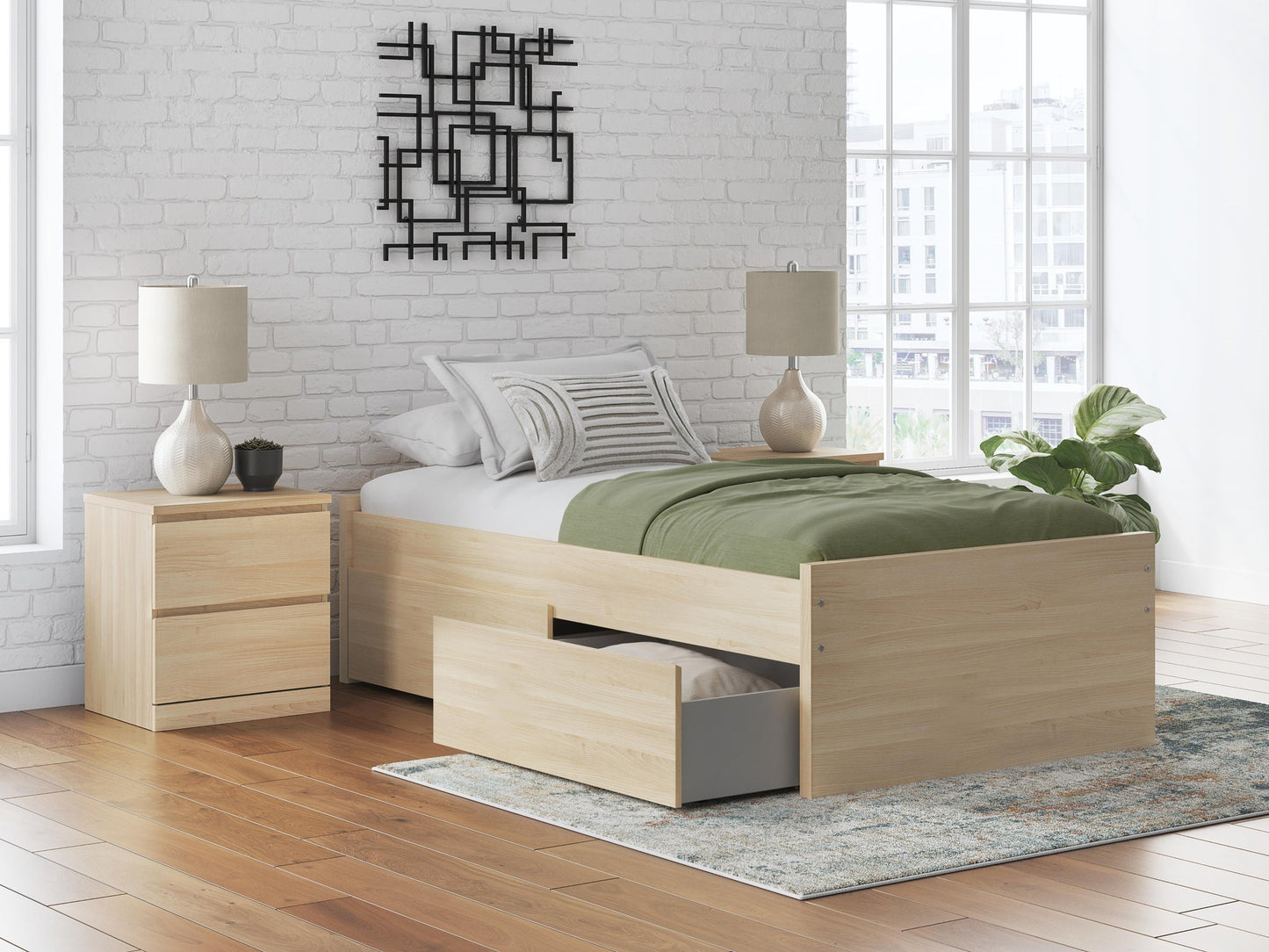 Ashley Express - Onita Twin Platform Bed with 1 Side Storage