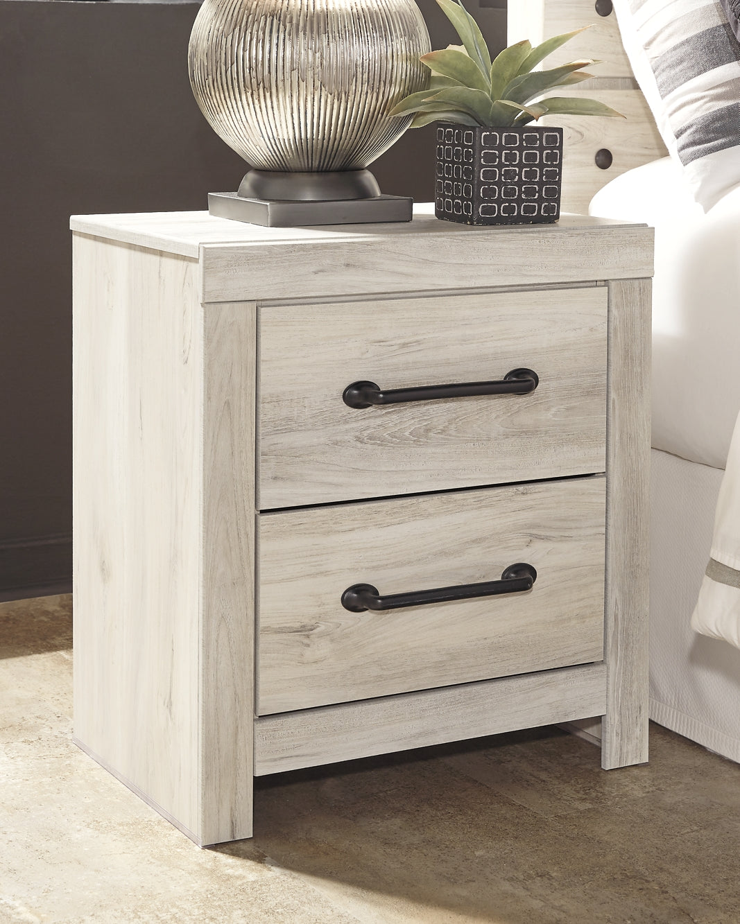 Cambeck Twin Panel Bed with Mirrored Dresser, Chest and Nightstand