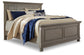 Lettner King Panel Bed with Mirrored Dresser and 2 Nightstands