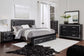 Kaydell King Panel Bed with Storage with Mirrored Dresser, Chest and Nightstand