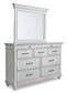 Kanwyn King Panel Bed with Storage with Mirrored Dresser