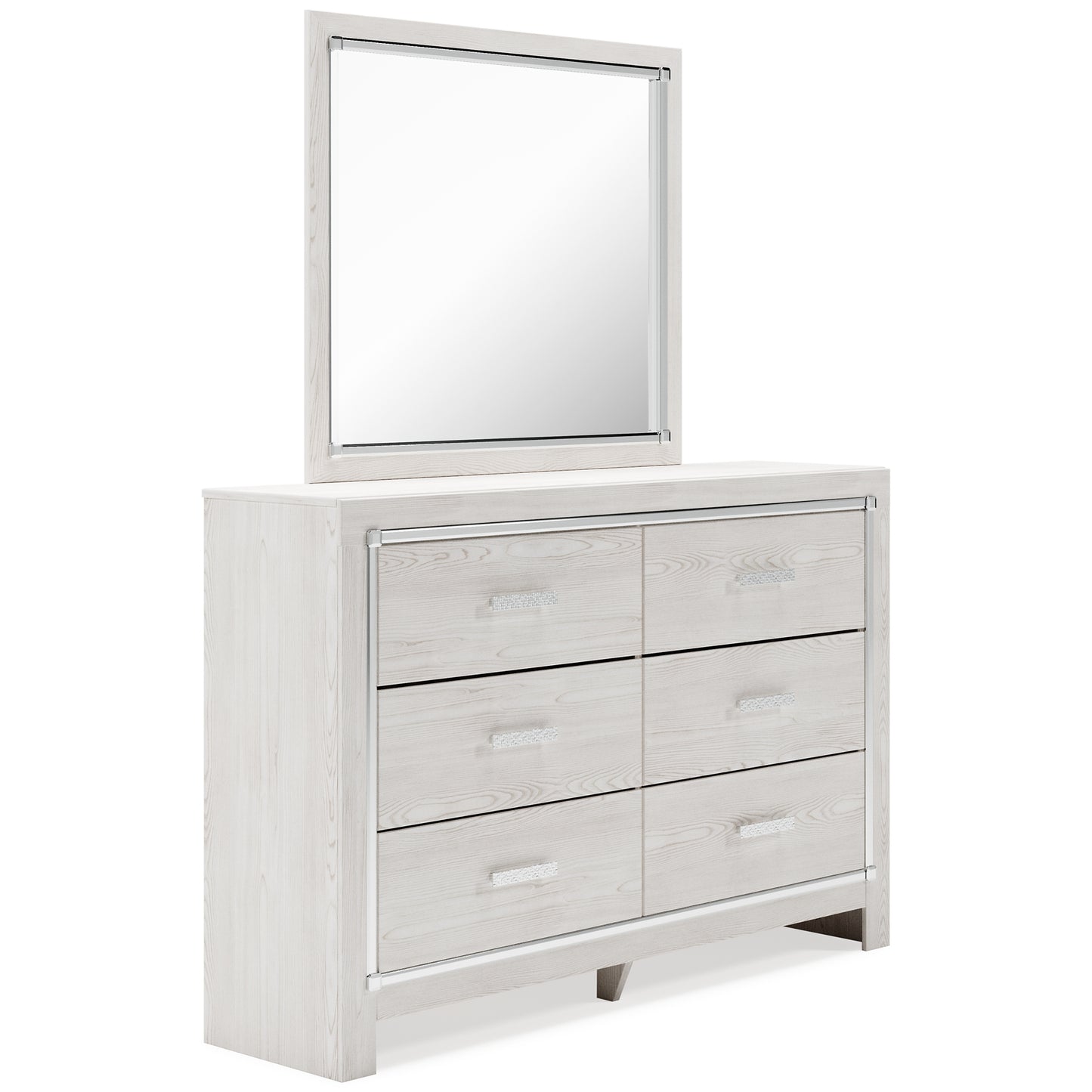 Altyra King Panel Headboard with Mirrored Dresser and Chest