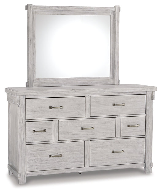 Brashland Queen Panel Bed with Mirrored Dresser and 2 Nightstands