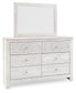 Paxberry King Panel Bed with Mirrored Dresser and Chest