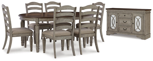 Lodenbay Dining Table and 6 Chairs with Storage